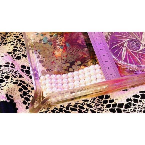 Sterling Four Strand Genuine Pearl 4 Rows Signed AOfG Stretch Bracelet - Picture 5 of 6